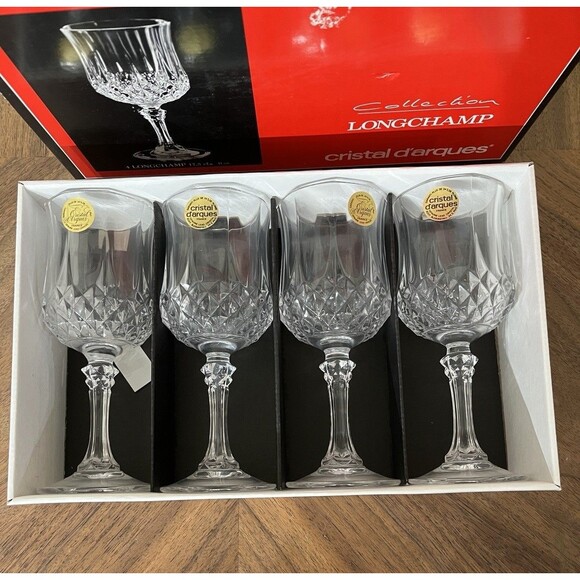 Longchamp Cristal D'arques Glasses 6 ounce Long Stem 17.5 cl. 6 Oz. 24% Pro - Picture 2 of 8